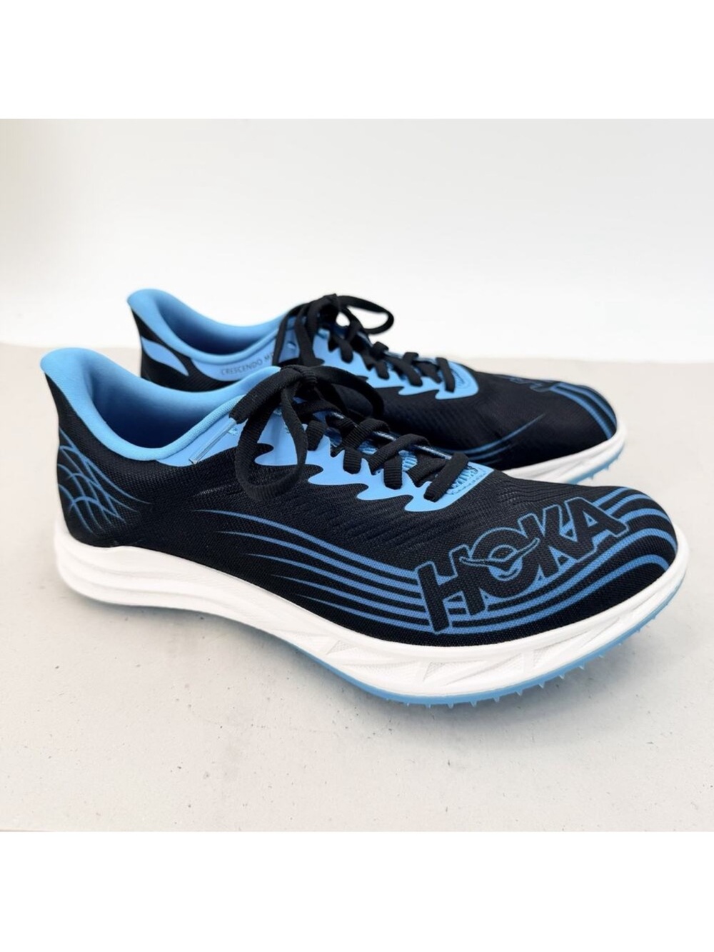 HOKA Crescendo 2 MD Track and Field Shoes 1155116 Black Blue Womens Size 8